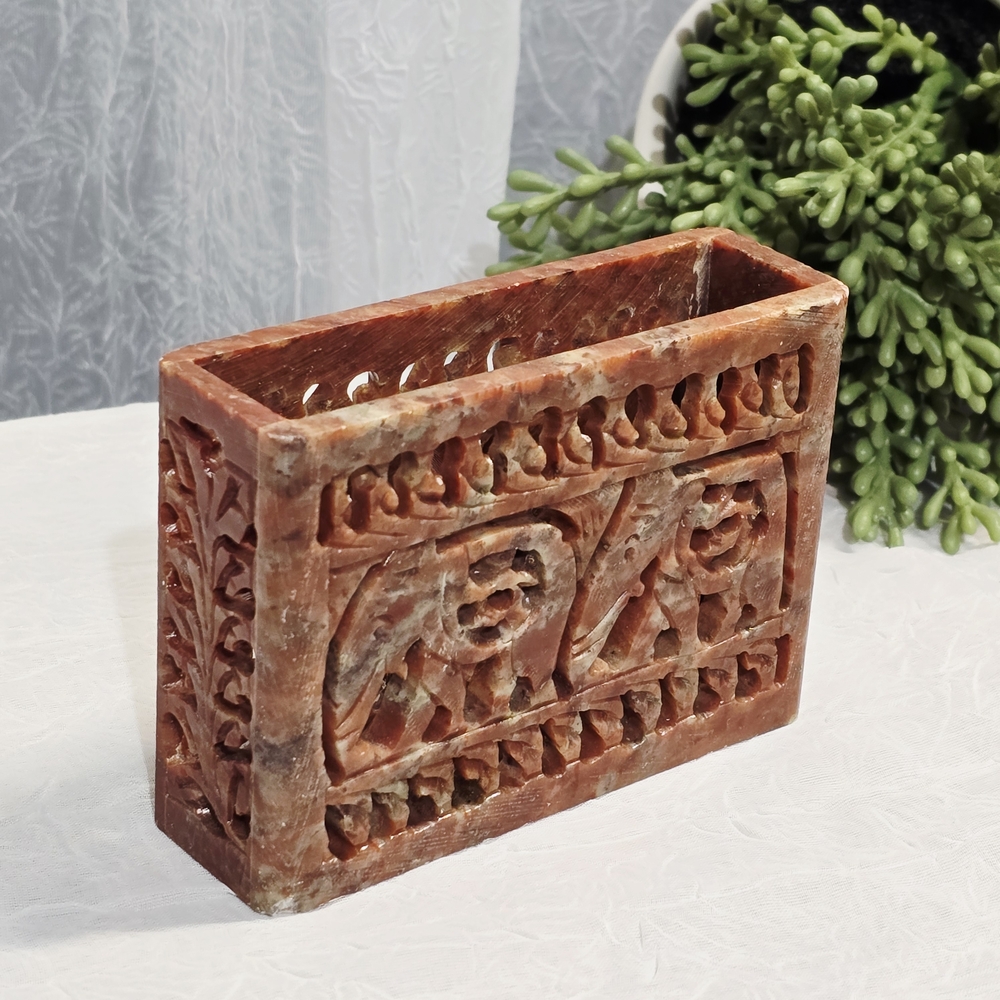 Handcrafted Carved Stone Vase #1464